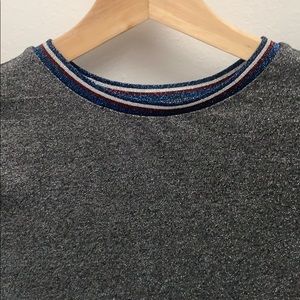 Iridescent varsity striped UO crop top ✨